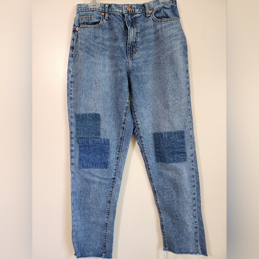 Universal Thread Blue Boyfriend Jeans with Patchwork